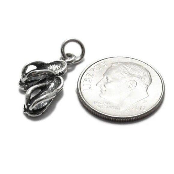 FLIP FLOPS CHARM. STERLING SILVER - Picture 2 of 2